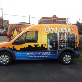 Mobile Van Wrapping Advertising for City Vending