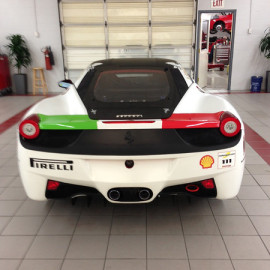 Italian flag race car wrap
