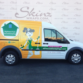 Mobile Van Wrapping Advertising for Highland Park Housekeeping