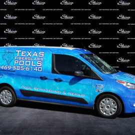 Texas Fiberglass Pools Van Wrapping Advertising