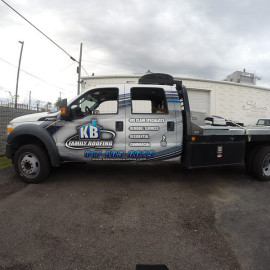Roofing truck wrap