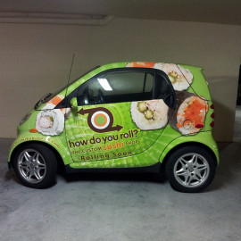 Wrapped smart car for sushi restaurant