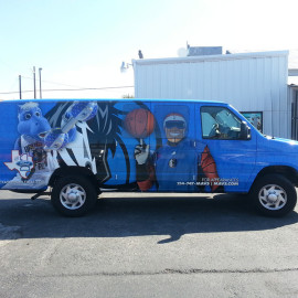 Commercial van mobile billboard for Dallas Mavericks