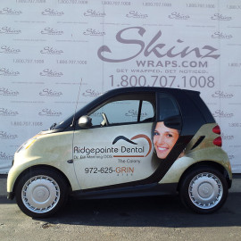 Michro car wrap for dental company in the Colony, Texas