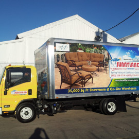Mobile Box Truck Wrapping Advertising for Sunnyland