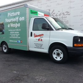 Mobile Box Truck Wrapping Advertising for Vespa