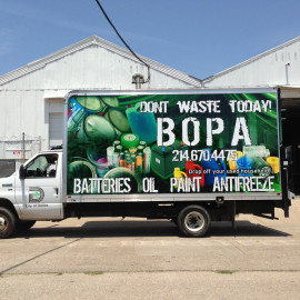 Mobile Box Truck Wrapping Advertising for BOPA Recycling