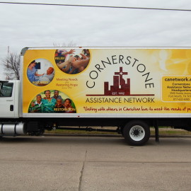Cornerstone Assistance Network Truck Wrap by SkinzWraps