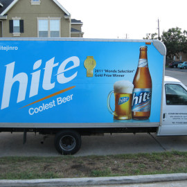 Mobile Box Truck Wrapping Advertising for Hite Beer