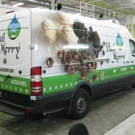 Wrapped van for food company Hail Merry