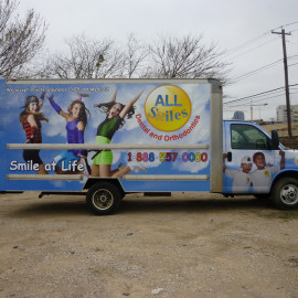 Mobile Truck Wrapping Advertising for All Smiles Dental