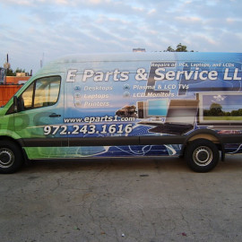Van wrap for e parts business