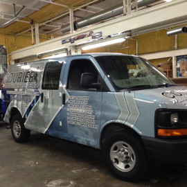 Wrapped vans for advertising