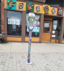 SkinzWraps created parking meter wraps based on original designs by artist Terry Hays
