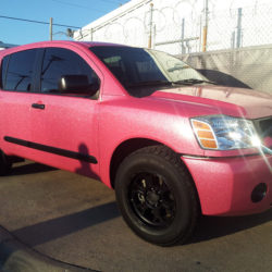 Glittery pink car wraps in Dallas, Texas